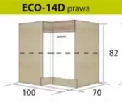 Fadome ECONO pastatoma kampinė spintelė ECO-14D (dešininė)