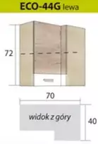 Fadome ECONO pakabinama kampinė spintelė ECO-44G (kairinė)