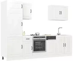 Virtuvinių spintelių komplektas, 7 dalių, Kalmar, balta