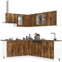 Virtuvinių spintelių komplektas, 11 dalių, Kalmar, dūminio