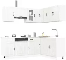 Virtuvinių spintelių komplektas, 11 dalių, Kalmar, balta