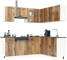 Virtuvinių spintelių komplektas, 11 dalių, Kalmar, medienos