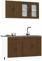 Virtuvinių spintelių komplektas, 4 dalių, Kalmar, ruda