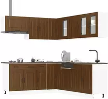 Virtuvinių spintelių komplektas, 11 dalių, Kalmar, ruda