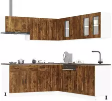 Virtuvinių spintelių komplektas, 11 dalių, Kalmar, dūminio
