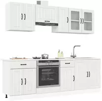 Virtuvinių spintelių komplektas, 8 dalių, Lucca, balta