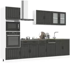 Virtuvinių spintelių komplektas, 7 dalių, Kalmar, juoda