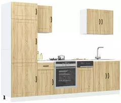 Virtuvinių spintelių komplektas, 7 dalių, Lucca, ąžuolo