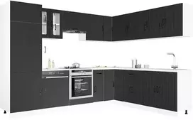 Virtuvinių spintelių komplektas, 14 dalių, Lucca, juoda