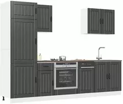 Virtuvinių spintelių komplektas, 7 dalių, Lucca, juoda