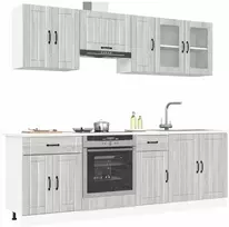 Virtuvinių spintelių komplektas, 8 dalių, Kalmar, pilka