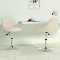 Pasukamos valgomojo kėdės, 2vnt., kreminės spalvos, aksomas