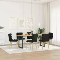 Valgomojo kėdės, 6vnt., juodos spalvos, audinys