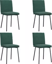 Valgomojo kėdės, 4vnt., tamsiai žalios spalvos, aksomas