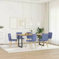 Valgomojo kėdės, 6vnt., džinso mėlynos spalvos, audinys