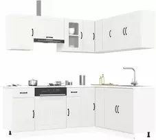 Virtuvinių spintelių komplektas, 11 dalių, Kalmar, balta