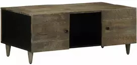 kavos staliukas šviesiai pilkas 100x54x40cm medžio masyvo mango