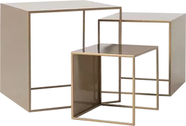 Customform Kavos staliukai, 2WALL TRIO METAL, 55x55x55 cm, Auksas