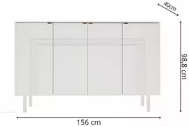Skandica Komoda, Dancan YOKO, 156x40 cm, Balta