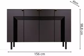 Skandica Komoda, Dancan YOKO, 156x40 cm, Juoda