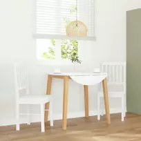 Valgomojo Kėdės 2 vnt Baltos medžio masyvo gumos