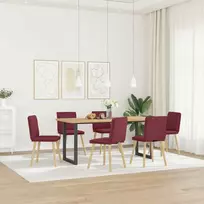 Valgomojo kėdės, 6vnt., raudonojo vyno spalvos, audinys
