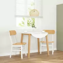 Valgomojo Kėdės 2 vnt Baltos medžio masyvo gumos