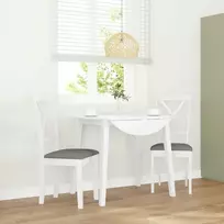 valgomojo kėdės su pagalvėlėmis 2 vnt Balta medžio masyvo guma