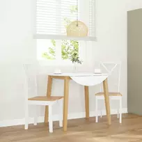 Valgomojo Kėdės 2 vnt Baltos medžio masyvo gumos