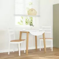Valgomojo Kėdės 2 vnt Baltos medžio masyvo gumos