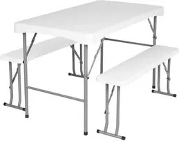 Lauko baldų komplektas Sodo maitinimo rinkinys STANLEY stalas + 2 suolai