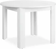 Homestyle4U Valgomasis stalas, 106x106x76.5 cm, balta