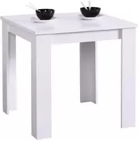 Homestyle4U Valgomasis stalas, 80x80x75 cm, balta