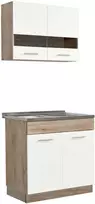 Homestyle4U Virtuvės spintelė, 80x180x51.5 cm, Balta, Ruda