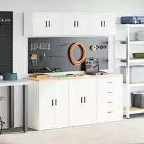 garažo spintos, 6 vnt., baltos, mediena