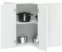 virtuvės sieninė kampinė spintelė "Lucca" Baltas Engineered Wood