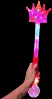 Šviečianti LED lazda karūna su šviesos efektais - rožinė