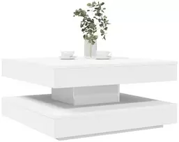 Kavos staliukas, baltas, 70x70x34,5cm, 360 laipsnių pasukamas