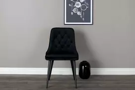 Venture Design Valgomasis kėdė, aksomas deliux, 66x50x88.5 cm, juoda