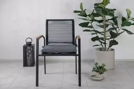 Venture Design Valgomasis kėdė, Dallas 2 vnt., 63.5x57x83.5 cm, Juoda
