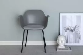 Venture Design Valgomasis kėdė, Komfortiška plastikinė, 52x60.5x79.5 cm, Pilka