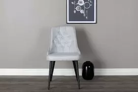 Venture Design Valgomasis kėdė, aksominis prabangus, 66x50x88,5 cm, pilka