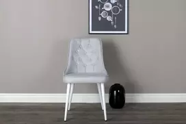Venture Design Valgomasis kėdė, aksomo prabanga, 66x50x88.5 cm, šviesiai pilka