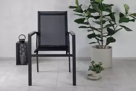 Venture Design Fotelis, Parma 2 vnt., 59x57x90 cm, Juoda/Pilka