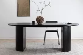 Venture Design Valgomasis stalas, Bianca ovalus, 75x200x90 cm, juodas