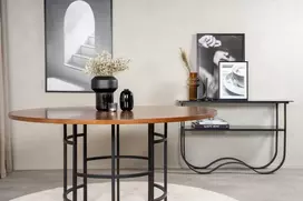 Venture Design Valgomasis stalas, Kopenhaga, ø140 cm, Ruda/Juoda