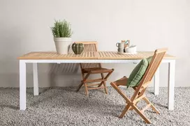 Venture Design Valgomasis stalas, Panama, 75x224x100 cm, Balta