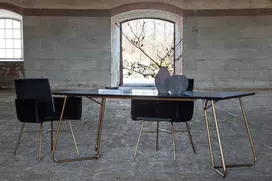 Venture Design Valgomasis stalas, Petra, 75x190x90 cm, Juodas
