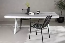 Venture Design Valgomojo stalas, Garcia, 200x100 cm, Pilka