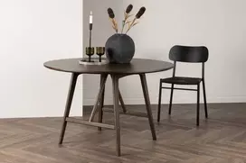 Venture Design Valgomojo stalas, Kaseidon, ø100 cm, Tamsiai rudas